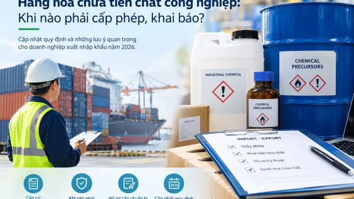 Hàng hóa chứa tiền chất công nghiệp: Khi nào phải cấp phép, khai báo?
